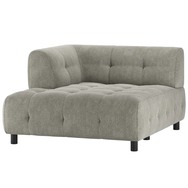 WOOOD-collectie Louis 1,5-Zits Chaise Longue Met Arm Links Ribstof Sage