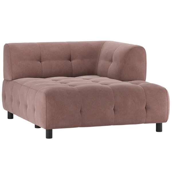 WOOOD-collectie Louis 1,5-Zits Chaise Longue Met Arm Rechts Geweven Mauve