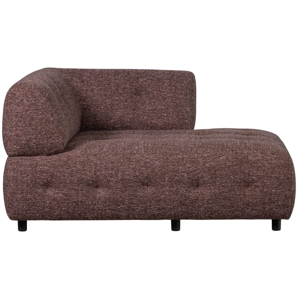 WOOOD-collectie Louis 1,5-Zits Chaise Longue Met Arm Rechts Melange Mauve