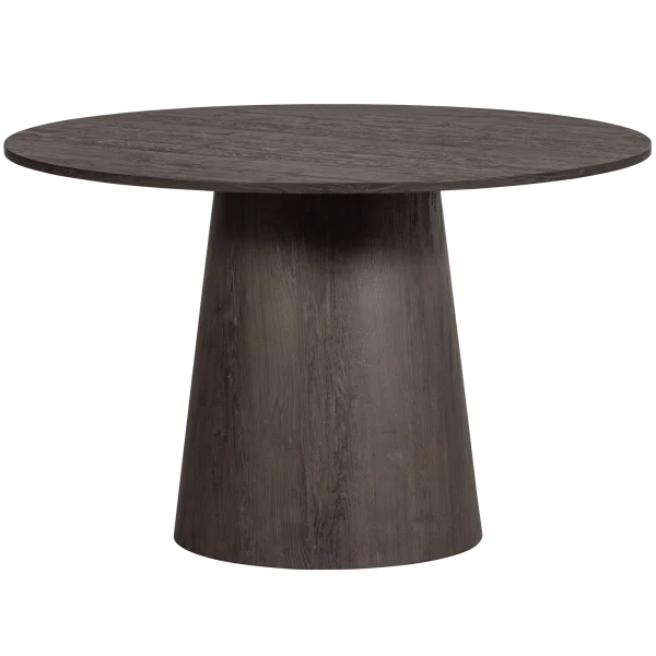 WOOOD-collectie Maan Eettafel Rond Mdf Donkerbruin Ã˜120Cm