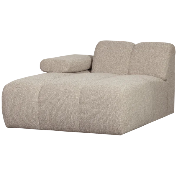 WOOOD-collectie Mojo Chaise Longue Element Links Boucle Beige Melange