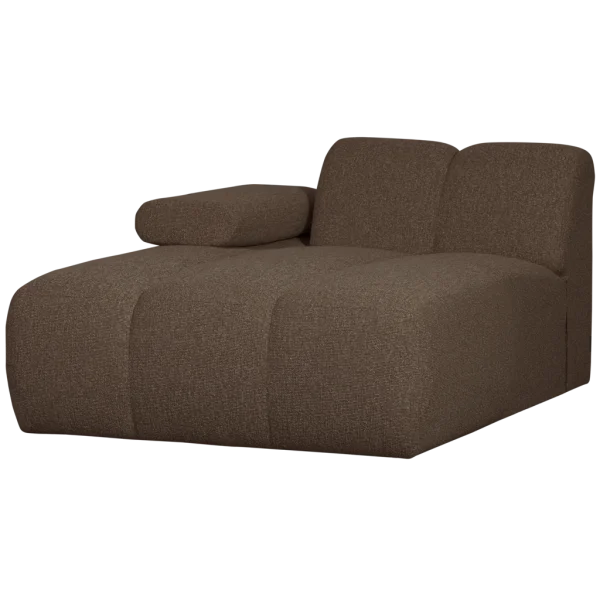 WOOOD-collectie Mojo Chaise Longue Element Links Boucle Bruin Melange