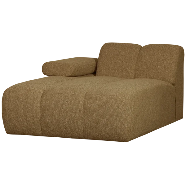 WOOOD-collectie Mojo Chaise Longue Element Links Boucle Geel/Bruin Melange