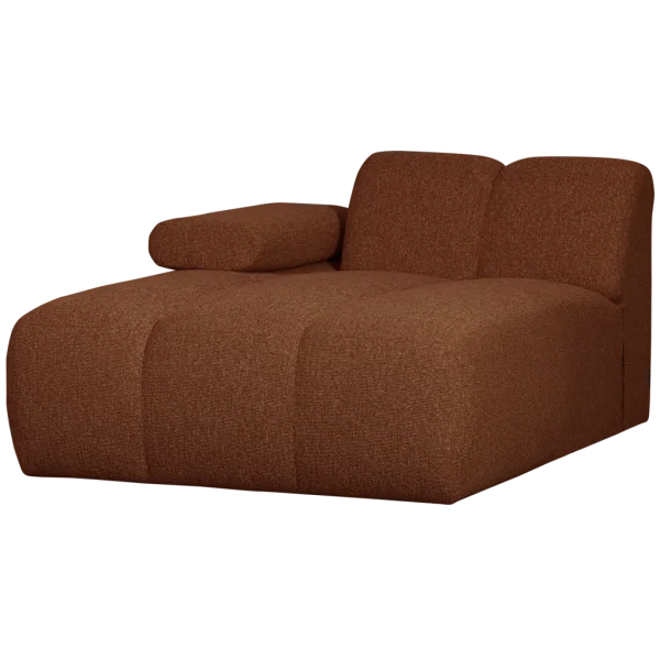 WOOOD-collectie Mojo Chaise Longue Element Links Boucle Roest Bruin Melange