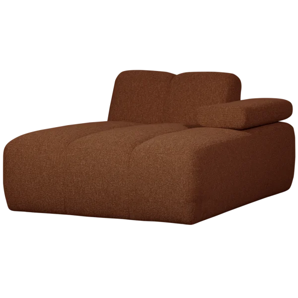 WOOOD-collectie Mojo Chaise Longue Element Rechts Boucle Roest Bruin Melange