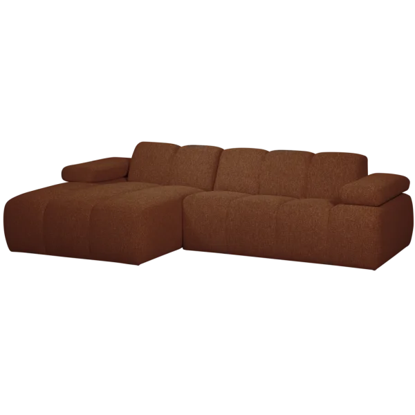 WOOOD-collectie Mojo Chaise Longue Links Boucle Roest Bruin Melange