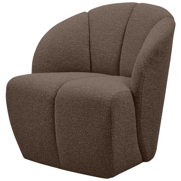 WOOOD-collectie Mojo Draaifauteuil Boucle Bruin Melange