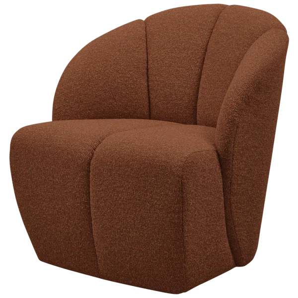 WOOOD-collectie Mojo Draaifauteuil Boucle Roest Bruin Melange