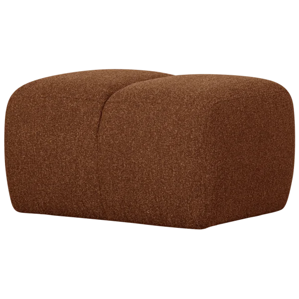 WOOOD-collectie Mojo Poef 45X80X60Cm Boucle Roest Bruin Melange