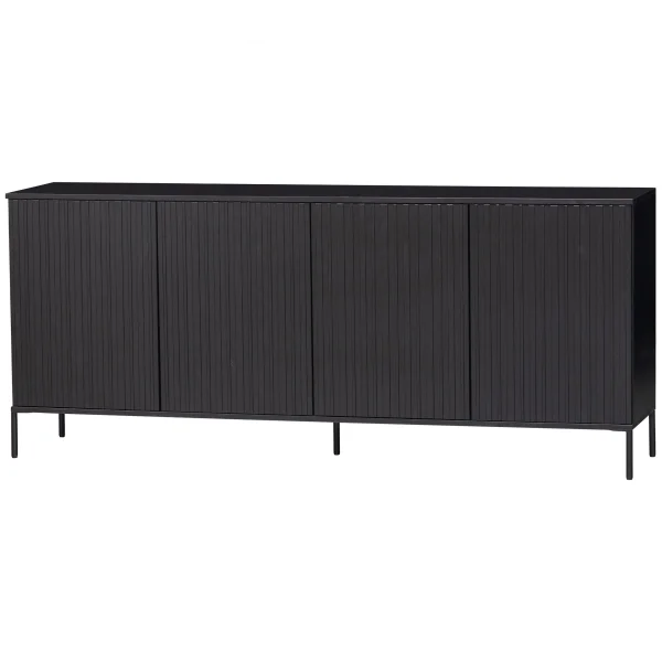 WOOOD-collectie New Gravure Dressoir 200 Cm Grenen Zwart [Fsc]