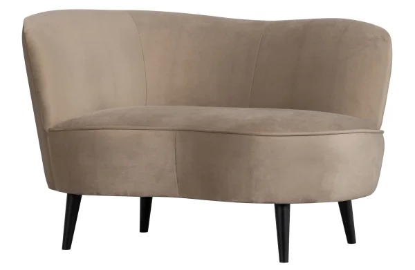 WOOOD-collectie Sara Lounge Fauteuil Links Fluweel Khaki