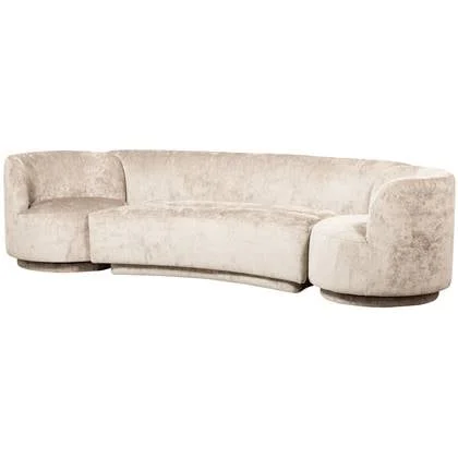 WOOOD Combi-Popular Bank - Chenille - Naturel - 72x370x97