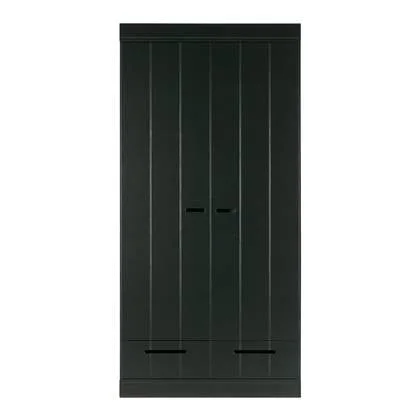 Woood Connect Kledingkast B 94 cm - Lades, Plank en Roede - Zwart