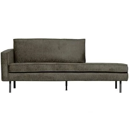 WOOOD Daybed Left Rodeo - Structure Velvet - Frost - 85x203x86