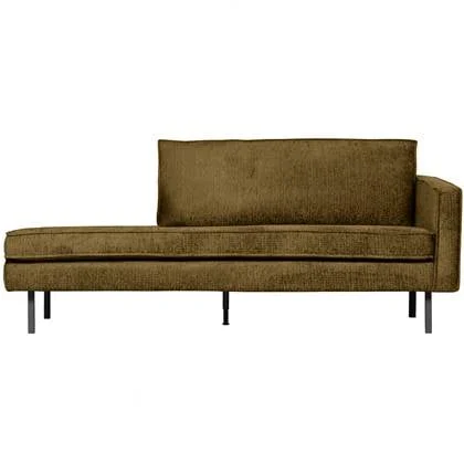 WOOOD Daybed Right Rodeo - Structure Velvet - Brass - 85x203x86