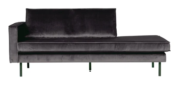 WOOOD Daybed Rodeo Links, Velvet - Antraciet - BePureHome