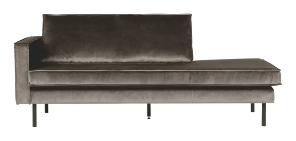 WOOOD Daybed Rodeo Links, Velvet - Taupe - BePureHome