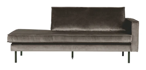 WOOOD Daybed Rodeo Rechts, Velvet - Taupe - BePureHome