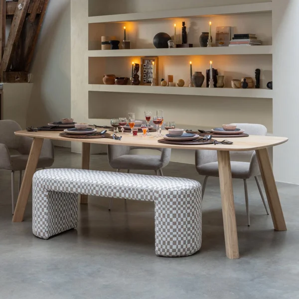 WOOOD Deens Ovale Eettafel Tablo Eikenhout, 220 x 100cm - Transparant - Ovaal