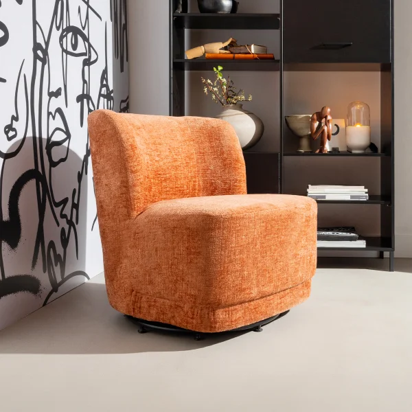 WOOOD Draaifauteuil Atty Structure Velvet - Blossom - Exclusive