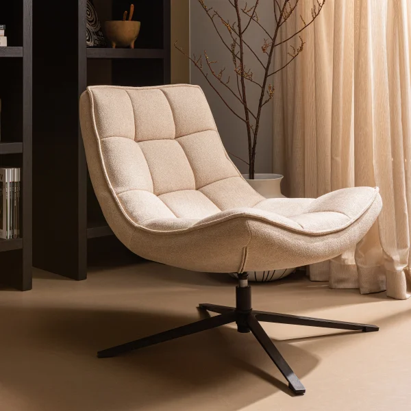 WOOOD Draaifauteuil Maudi Geweven - Naturel