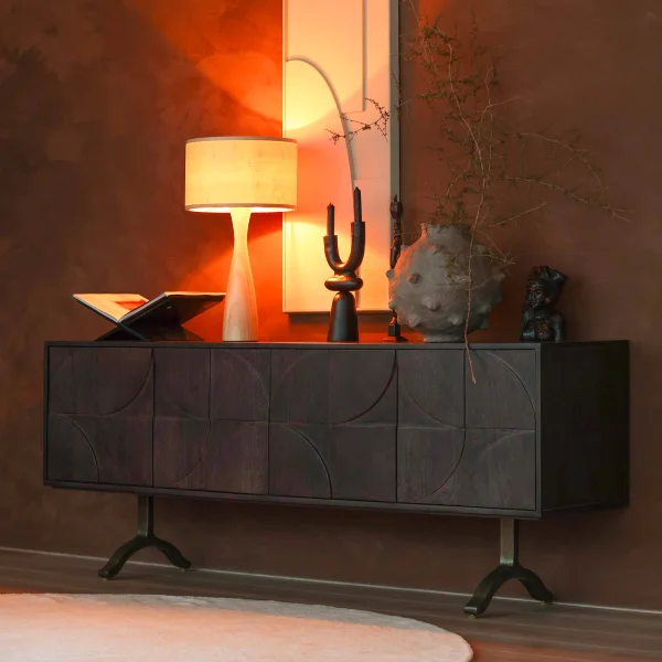 WOOOD Dressoir Draw Mangohout, 180cm - Walnoot - BePureHome