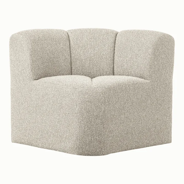 WOOOD Eetkamerbank Mojo Bouclé, Hoek - Beige Melange