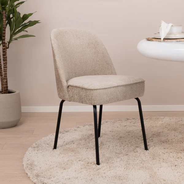 WOOOD Eetkamerstoel Vogue Structure Velvet - Wheatfield - BePureHome