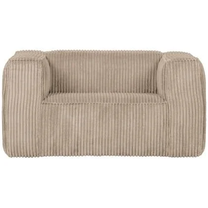 WOOOD Exclusive Bean Fauteuil - Grove Ribstof - Travertin - 74x146x98