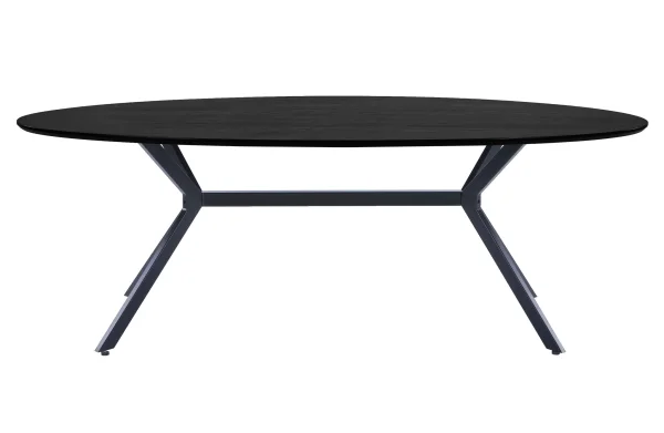 WOOOD Exclusive-collectie Bruno Eettafel Ovaal Mdf Zwart 220x100cm