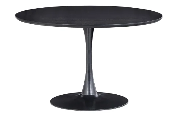 WOOOD Exclusive-collectie Sammy Eettafel Trompetvoet Rond Mdf Zwart Ø120cm