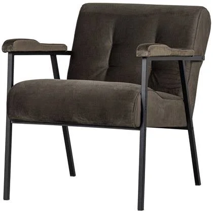 WOOOD Exclusive Scott Fauteuil - Velvet - Warm Groen - 75x65x83