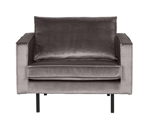 WOOOD Fauteuil Rodeo Velours - Taupe - Velvet - BePureHome