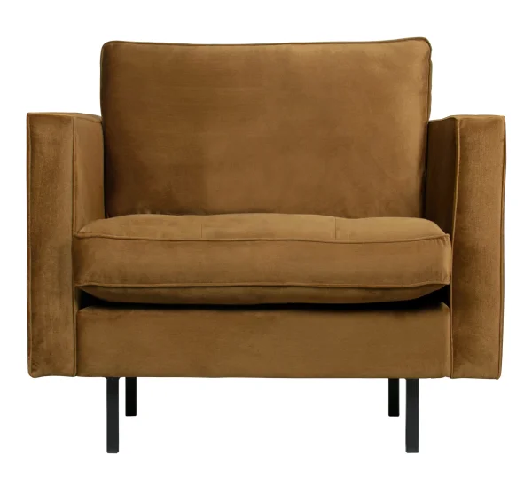 WOOOD Fauteuil Rodeo Velvet - Honing Geel - BePureHome