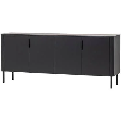 WOOOD Gunnar Dressoir 200 cm - Grenen - Matzwart - 85x201x44