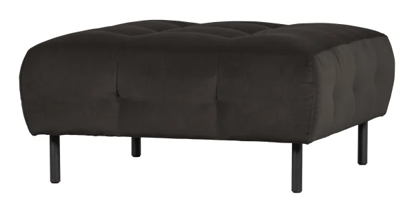 WOOOD Hocker Lloyd Velvet - Cast Iron - Vierkant