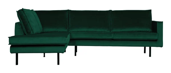 WOOOD Hoekbank Rodeo Links, Velvet - Green Forest - BePureHome