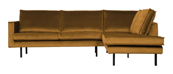 WOOOD Hoekbank Rodeo Rechts, Velvet - Oker - BePureHome