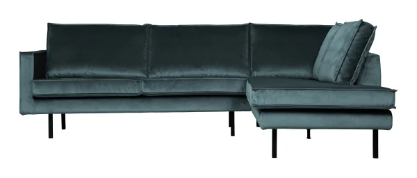 WOOOD Hoekbank Rodeo Rechts, Velvet - Teal - BePureHome