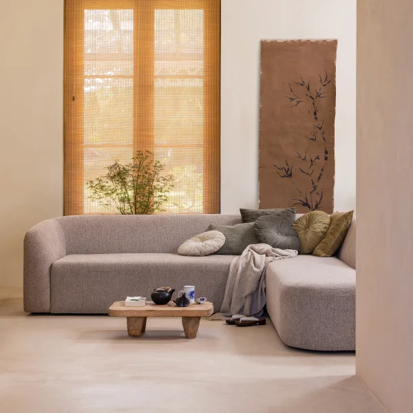 WOOOD Hoekbank Sloping Rechts - Naturel Melange - BePureHome