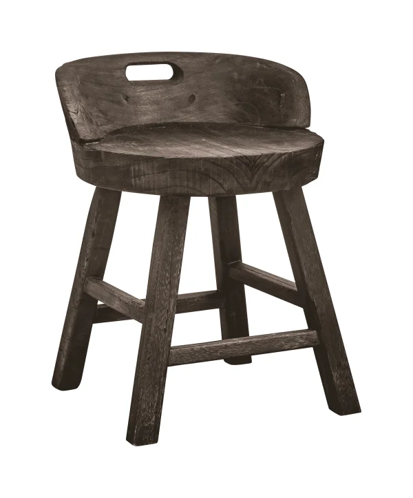 WOOOD Kruk Rosalie Paulowniahout - Donkerbruin - Exclusive