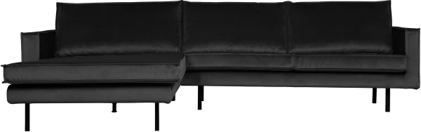 WOOOD Loungebank Rodeo Links, Velvet - Antraciet - BePureHome
