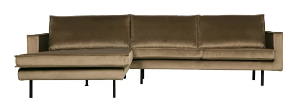 WOOOD Loungebank Rodeo Links, Velvet - Taupe - BePureHome