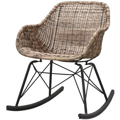 WOOOD Minka Schommelstoel - Rattan - Naturel - 76x56x76