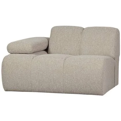 WOOOD Mojo 1-Zits Bank Met Arm Links - Bouclé - Beige - 74x120x97