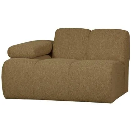 WOOOD Mojo 1-Zits Bank Met Arm Links - Bouclé - Geel|Bruin Melange
