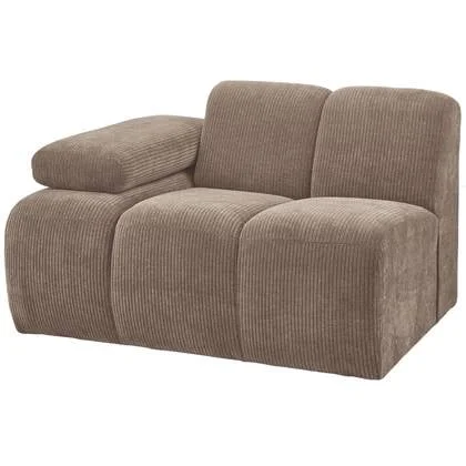 WOOOD Mojo 1-Zits Bank Met Arm Links - Ribstof - Zand - 74x120x97