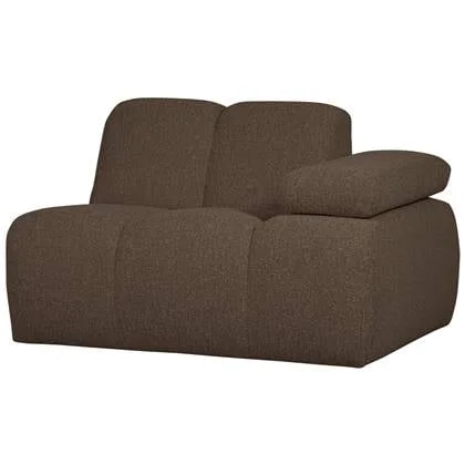 WOOOD Mojo 1-Zits Bank Met Arm Rechts - Bouclé - Bruin - 74x120x97
