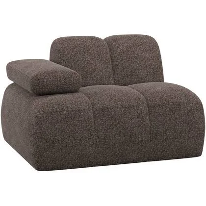 WOOOD Mojo 1-Zits Element Bank Arm Links - Wollig - Bruin