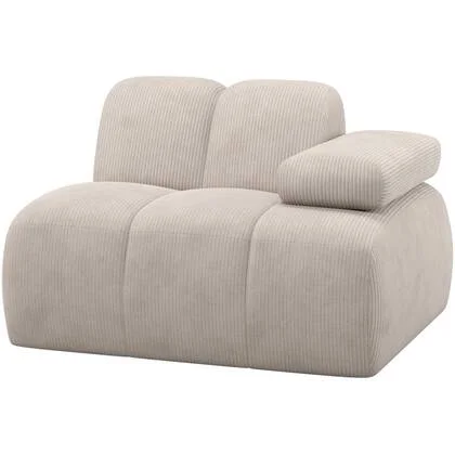 WOOOD Mojo 1-Zits Element Bank Arm Rechts - Ribstof - Ecru